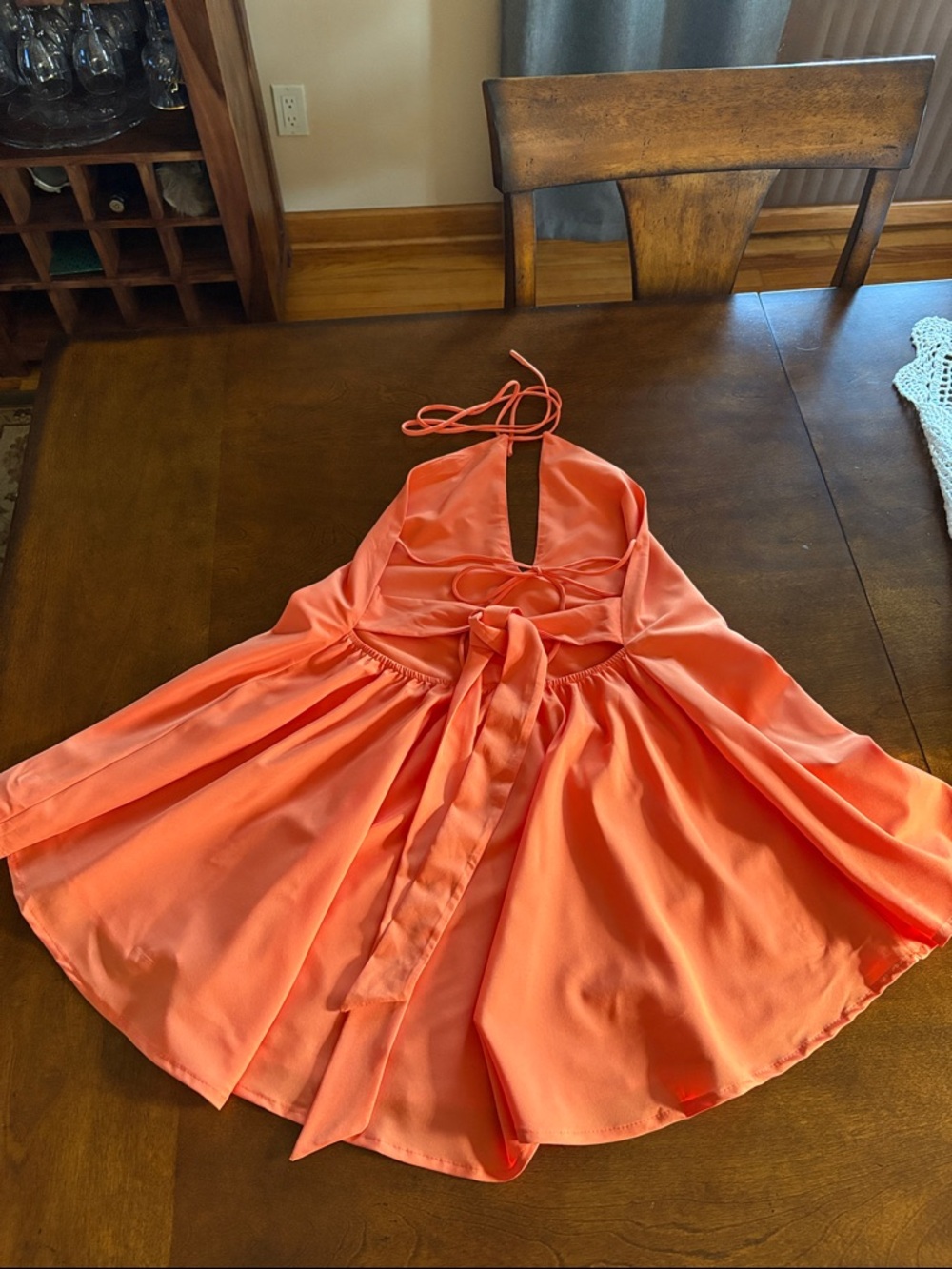 Mini Slip Dress in Coral Pink